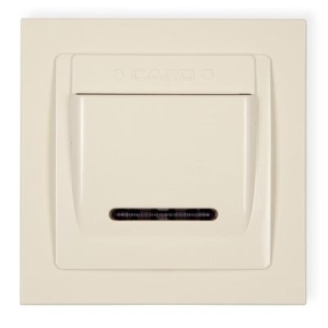 1DSH-1 DECO Łącznik hotelowy beżowy z ramką IP 20, 16A, 230V~ 50Hz