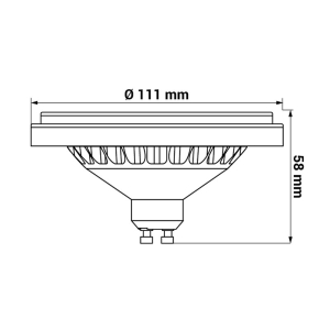 LED Zarówka 12W AR111-GU10 barwa ciepła