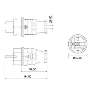 Wtyczka gumowa NOVA czarna-10711