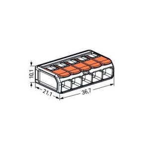 WAGO 221-615 Złączka instalacyjna 5x6mmq uniwersal-13796